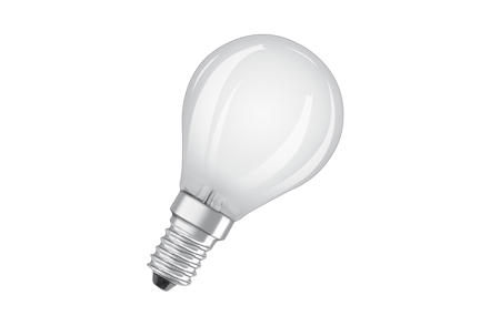 Illum LED-lyspære E14 - Matt hvitt glass med E14-sokkel og varmhvitt lys. Ikke dimbar.