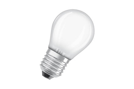 Krone LED-lyspære E27 - Matt hvitt glass med E27-sokkel og varmhvit lys. Ikke dimbar.