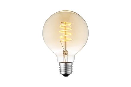 Globe G95 1W LED filament - Amber spiral E27 230V 50 lumen 1800K