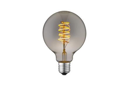 Globe G95 1W LED filament - Røkfarget spiral E27 230V 50 lumen 2000K
