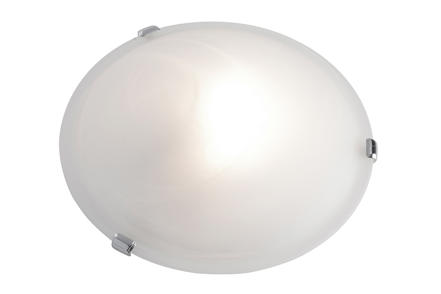 Penelope taklampe - Frostet glass og krom metall. Ø30 cm. 60W.