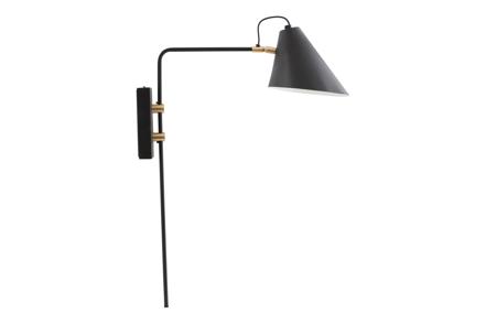Club enkel vegglampe - Sort og messing