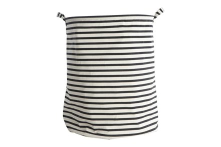 Stripes kurv - Hvit og sort Ø40 H50 cm