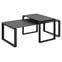 Katrine sofabordsett - Sett av 2 bord, 50x50 & 43x43cm, Sort keramisk topp med matt