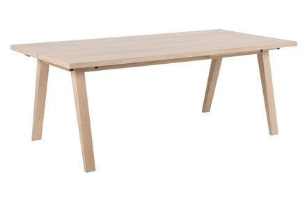 A-Line plank spisebord - Hvitoljet eikefinér med ben i hvitoljet eik. 200x95 cm