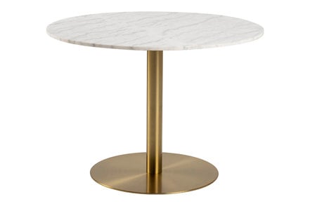 Corby spisebord - Marmor bordplate med messingfarget understell