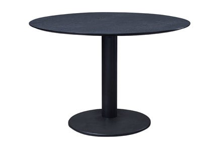 Palma spisebord - Sortbeiset lakkert ask finér med stål understell. Ø110 cm