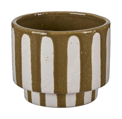Eira blomsterpotte - Grønn og hvit Ø14 H10,8 cm