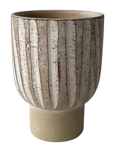 Skratch blomsterpotte - Beige og brun Ø13,5 H18 cm