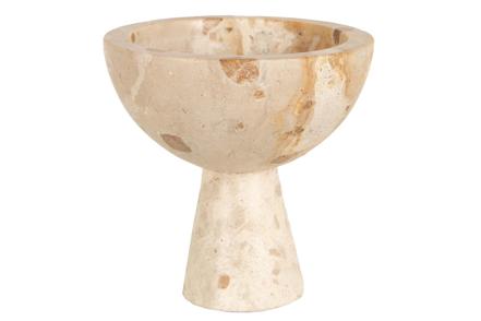 Navana stettbolle - Beige marmor. H10,5 cm