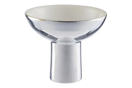 Silva bolle - Sølv/hvit Ø19,8 H17 cm