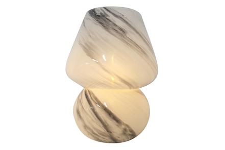 Anine dekorasjon - Hvit glass med LED-lys Ø15 H19 cm. 2xAAA batterier medføler ikke.