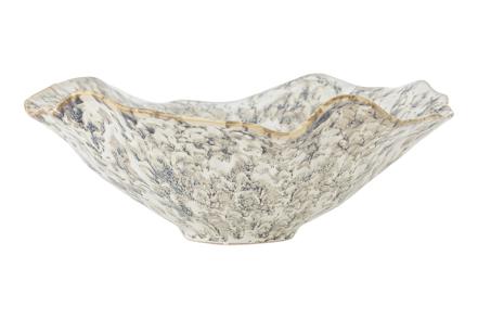 Lennon dekorasjonsbolle - Grå/offwhite Ø27 H9,5 cm