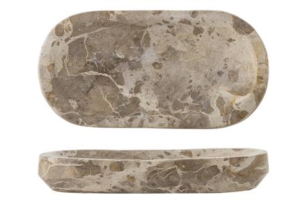 Shao brett/dekorasjonsfat - Beige marmor 12,5x24,5 cm