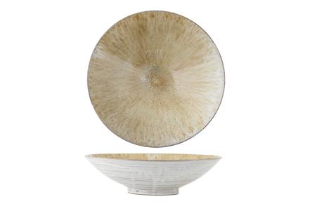 Saskia serverings- og dekorasjonsbolle - Hvit og beige Ø40 H11 cm