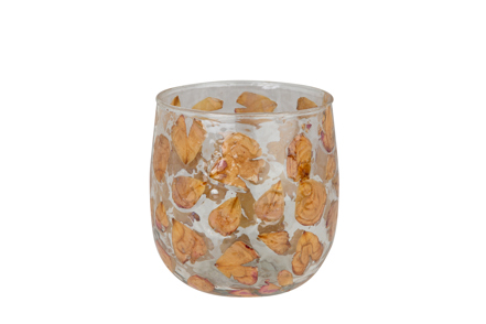 Boon lysholder - Glass med blader. Ø12 cm