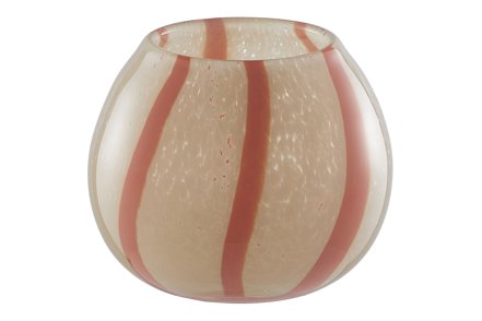 Elton lysglass - Beige og orange Ø11 H8,7 cm