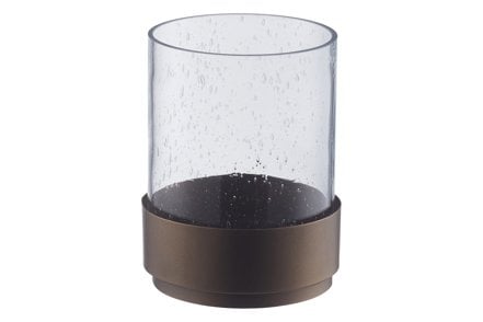 Maize lykt/lysholder - Klart glass og antikk metall Ø12,7 H16,4 cm