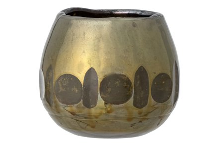 Ivalo telysglass - Gulfarget glass Ø9 H8,5 cm