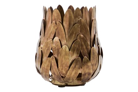 Luka telysholder - Antikk gullfinish Ø10 H12 cm