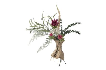 Crown blomsterbukett - Grønn, hvit og rød/rosa H80 cm