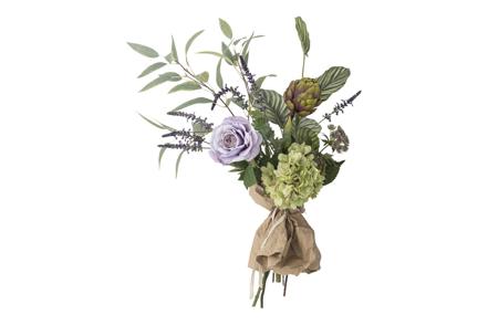 Whisper blomsterbukett - Grønn og lilla H80 cm