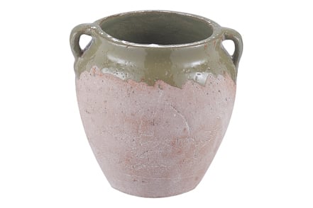 Neva vase/krukke - Terracotta og grønn H24,5 cm