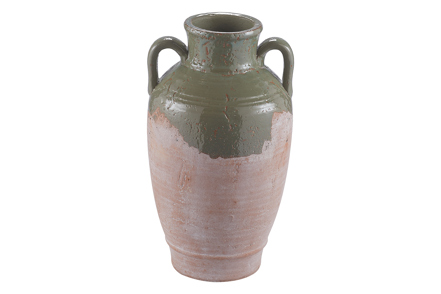 Luna vase/krukke - Terracotta og grønn Ø22 H40 cm