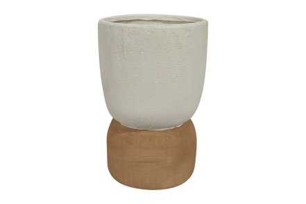 Terre vase/blomsterpotte - Offwhite og terrakottafarget Ø26,5 H49,5 cm