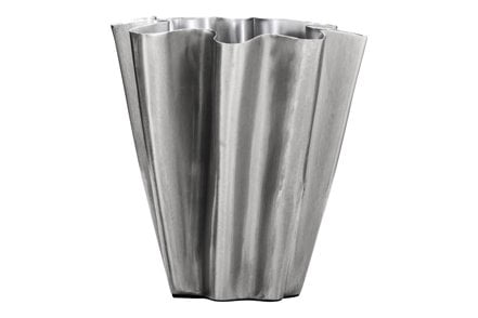 Flood vase - Børstet sølvfinish Ø12,5 H13 cm