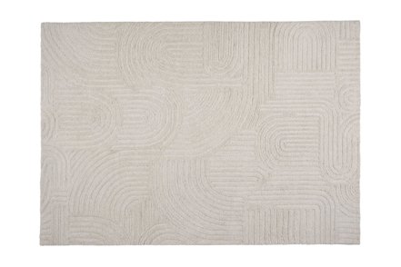 Valle gulvteppe - Hvitt håndvevd ull. 160x230 cm