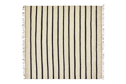 Sima teppe - Beige og sort jute 180x180 cm