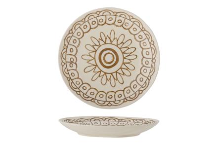 Maple asjett - Offwhite med brunorange motiv Ø20 cm