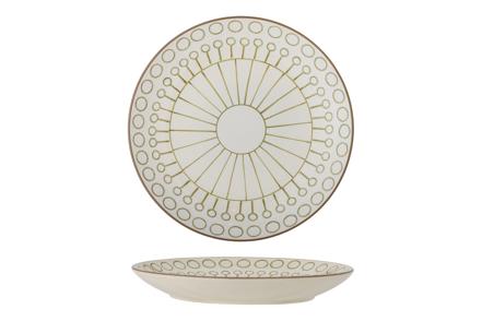 Maple tallerken - Ofwhite med grønt og brunt motiv Ø25,5 cm