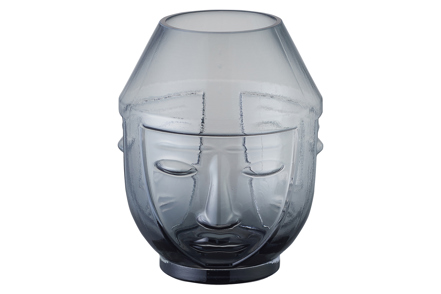 Visage vase - Vase i grått glass