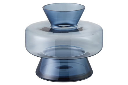 Step vase - Vase i blått glass