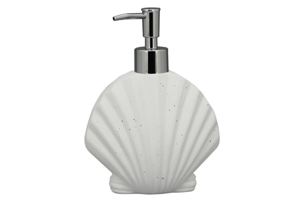 Ocean såpedispenser - Hvit keramikk med kromfarget pumpe